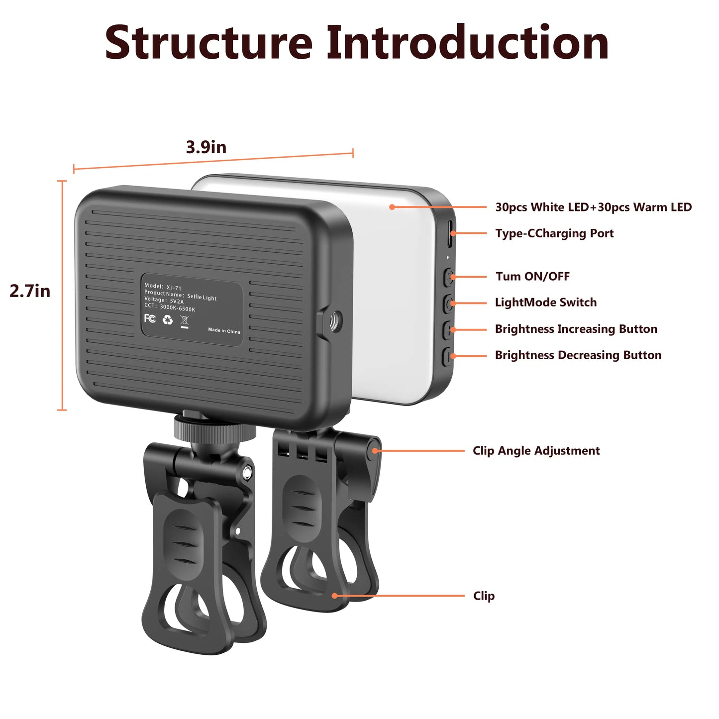 Rechargeable Selfie Light
