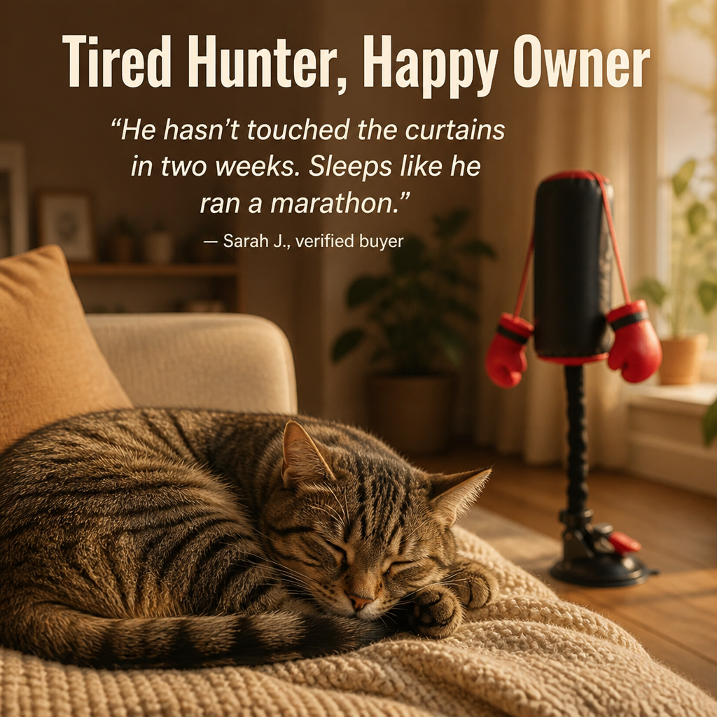 Interactive Cat Punching Bag Toy – Spring-Loaded Boxing Gym