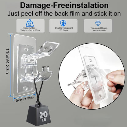 Self Adhesive Curtain Rod Holder,Universal No Drilling Hanging Pole Support