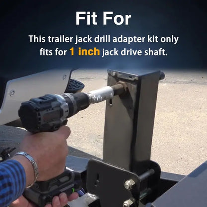 🛠️⚡ Trailer jack drill adapter, compatible with 1-inch drive shaft, Turbo