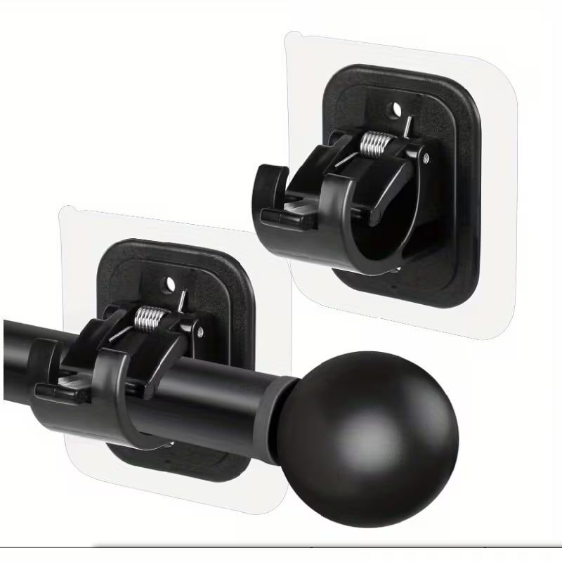 Self Adhesive Curtain Rod Holder,Universal No Drilling Hanging Pole Support