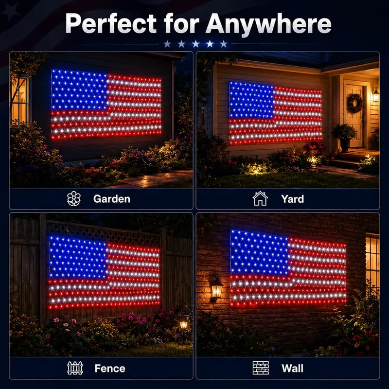 🔥49% Off Sale on July 4-Solar American Flag Lights Outdoor