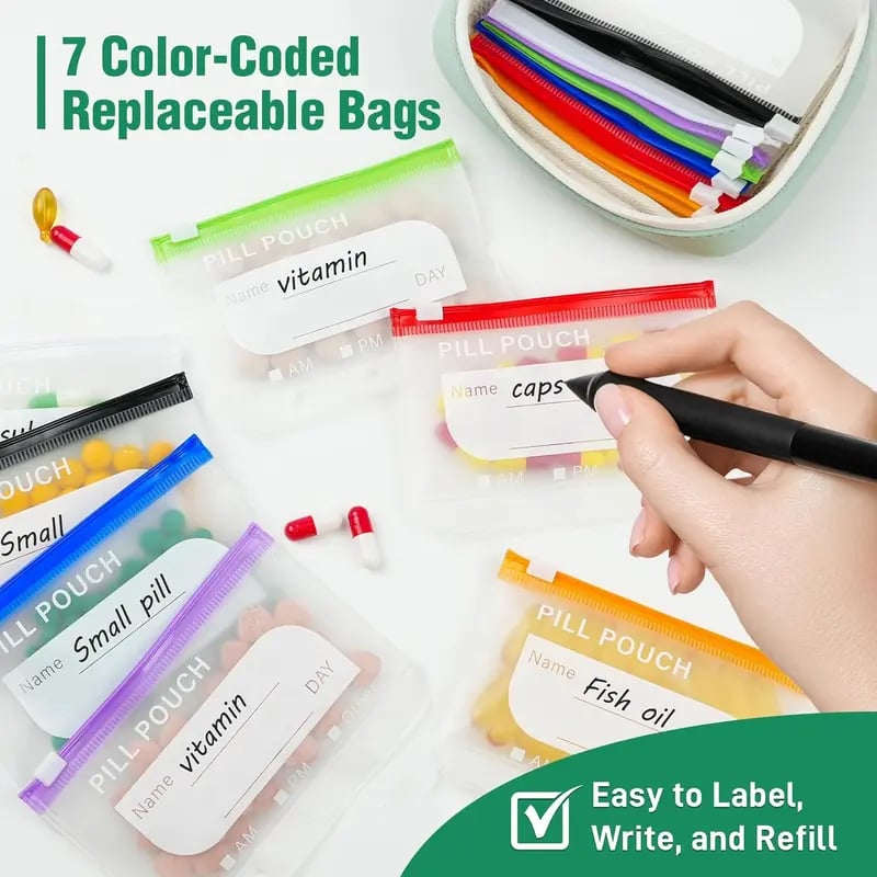 💊 MedVault ProTM A8 Waterproof Pill Organizer Set