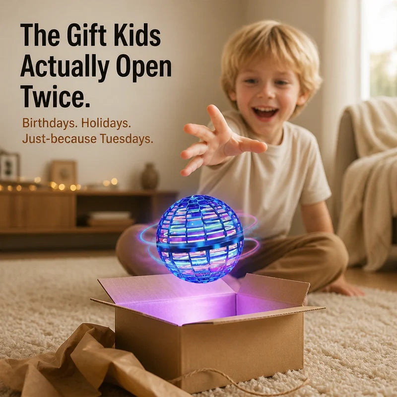 Sphere Flying Spinner Toy with LED Lights for Kids