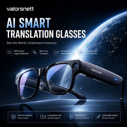 AI Vision Smart Glasses™—Real-time Translation, Camera, Music, and AI Assistant