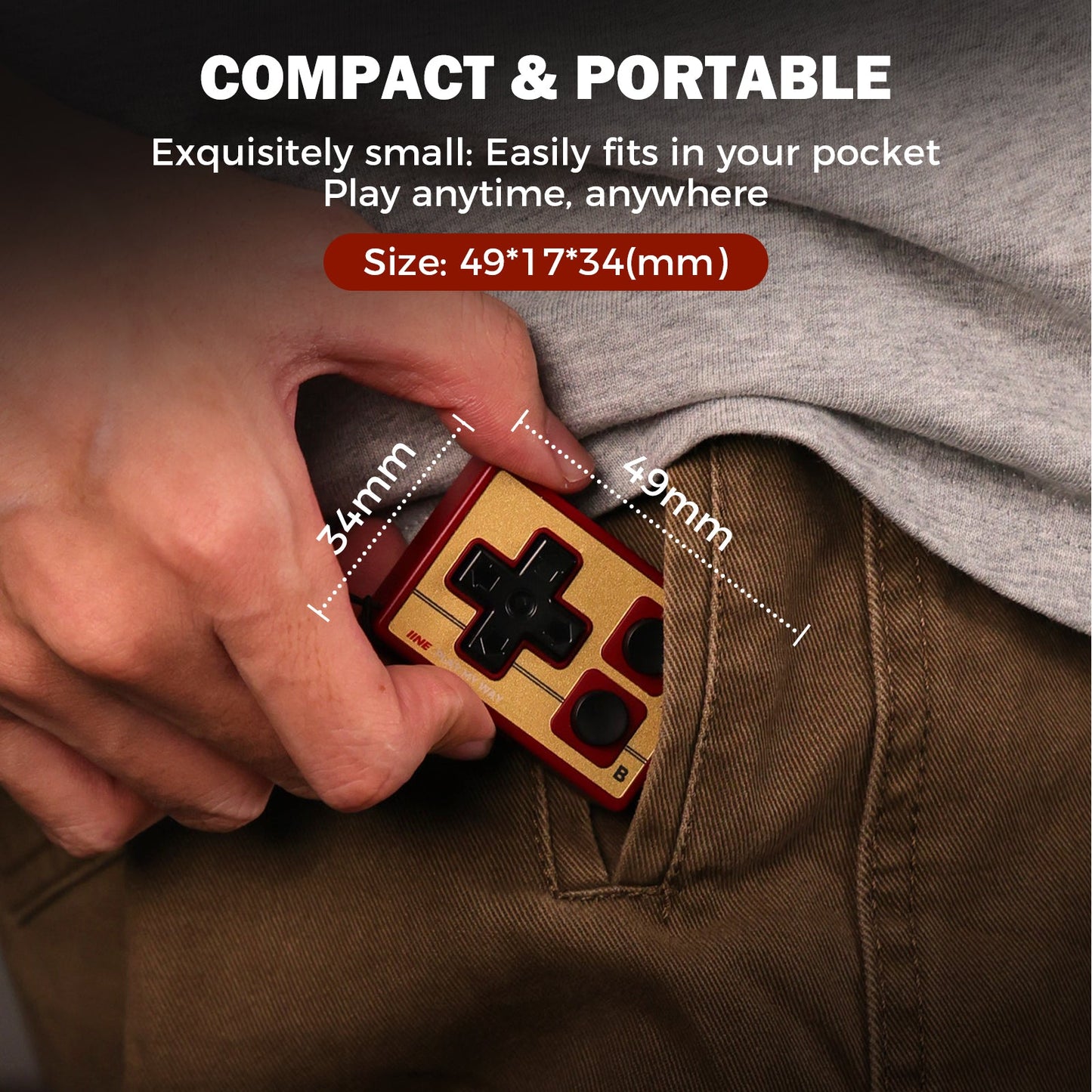 IINE Gamebrick Mini Bluetooth Remote Keychain