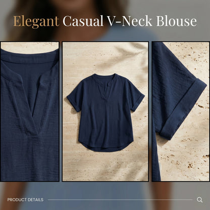 Women's Plain Short Sleeve Blouse, Casual Solid Color Top for Daily Wear, Ladies Clothes for All Seasons