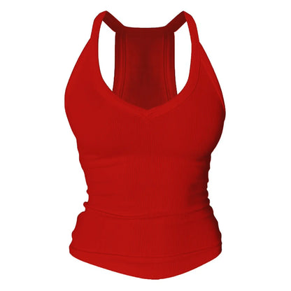 Danysu V Neck Cotton Tank Tops with Shelf Bra