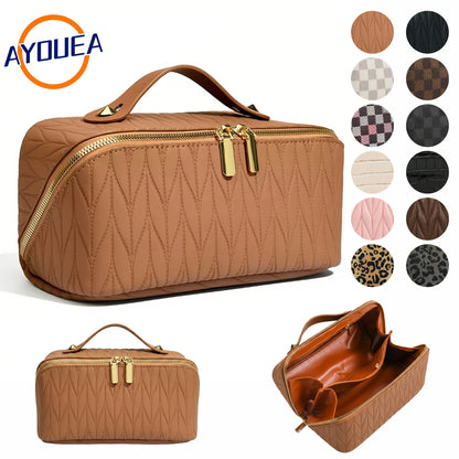 Large Capacity PU Cosmetic Organizer Bag - Waterproof