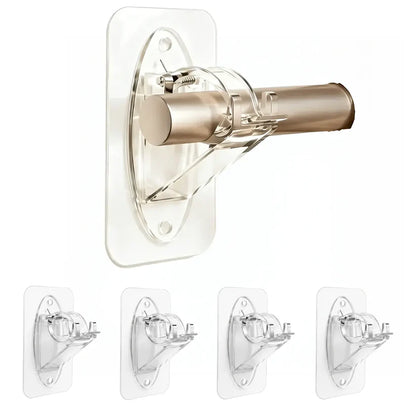 🏠🔨 New Self Adhesive Rod Brackets, No Drill Needed Curtain Rod Holders