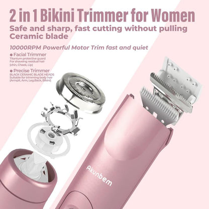 2-In-1 Electric Shaver and Razor Rechargeable Body and Facial Epilator