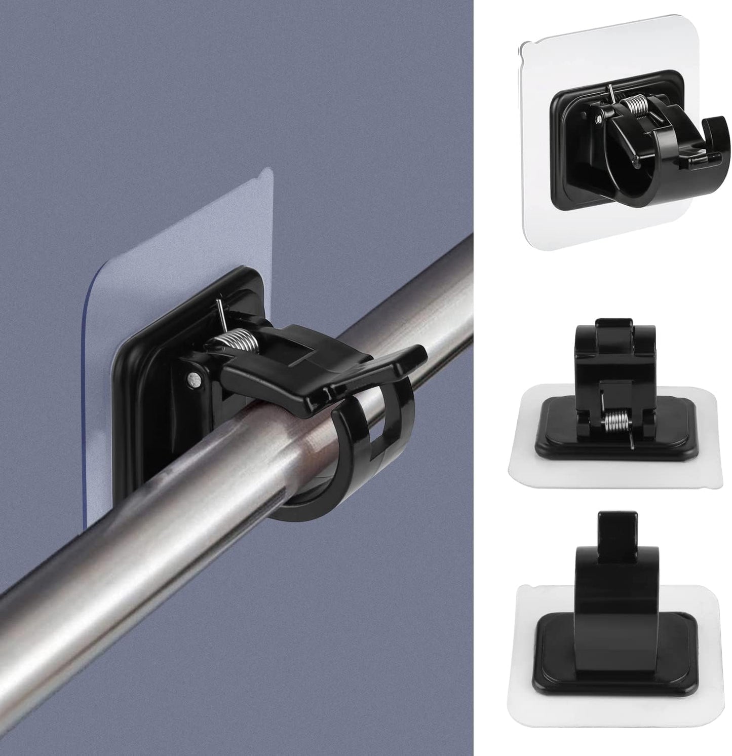 Self Adhesive Curtain Rod Holder,Universal No Drilling Hanging Pole Support