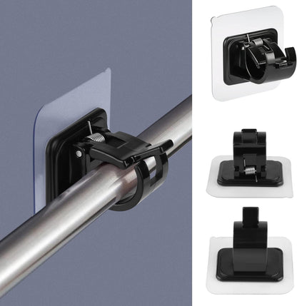 Self Adhesive Curtain Rod Holder,Universal No Drilling Hanging Pole Support