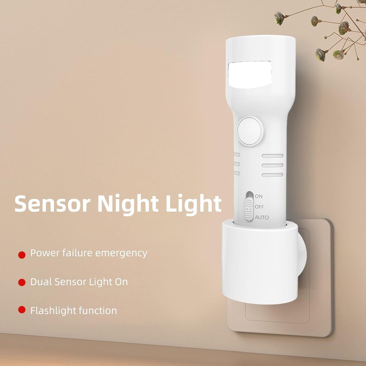 Plug in Night Light, 4000K RGB LED Wall Lamp