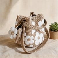 🌸 Handmade Crochet Flower Tote Bag – Fashionable Shoulder & Crossbody Bag for Women, Stylish Daily Commuting Purse 👜✨
