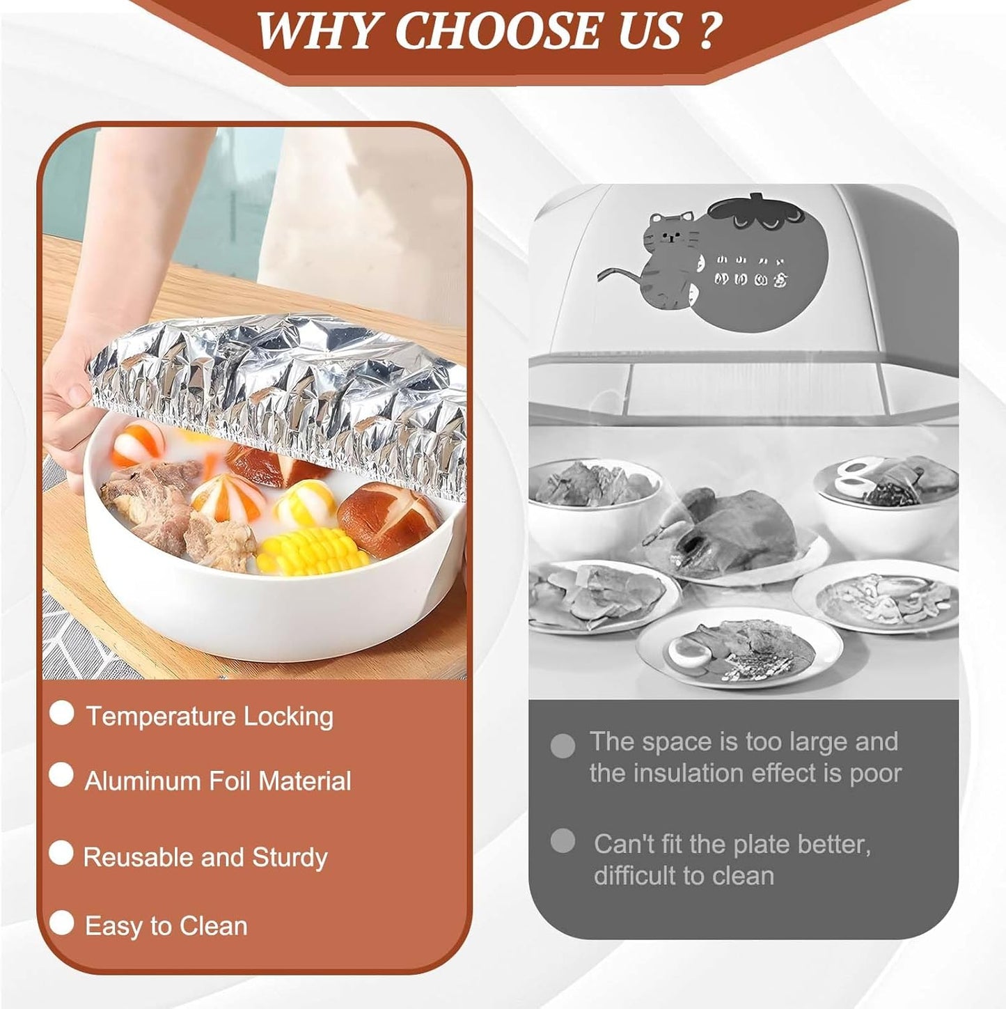 🍲🔥New home dining table & food container aluminum foil heat-retaining cover