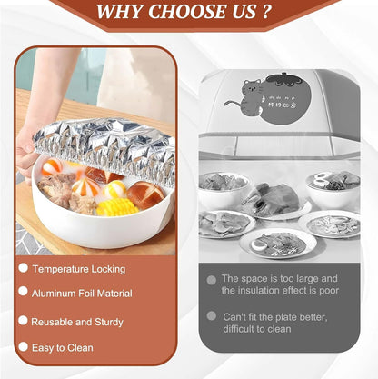 🍲🔥New home dining table & food container aluminum foil heat-retaining cover