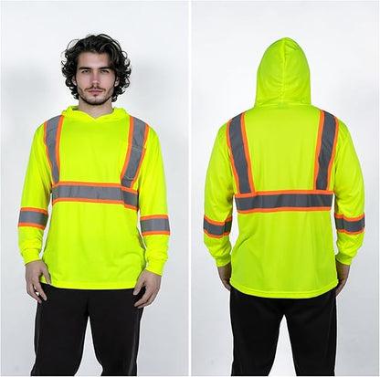 🔥Hot Sale 49% off🌟High Visibility Hoodie Long Sleeve Safety Shirt,Available in Various Packs and Sizes