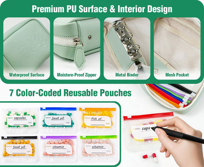 💊 MedVault ProTM A8 Waterproof Pill Organizer Set