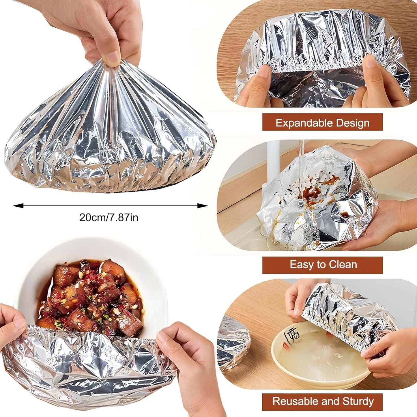 🍲🔥New home dining table & food container aluminum foil heat-retaining cover