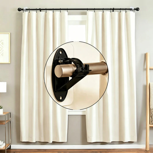 🏠🔨 New Self Adhesive Rod Brackets, No Drill Needed Curtain Rod Holders