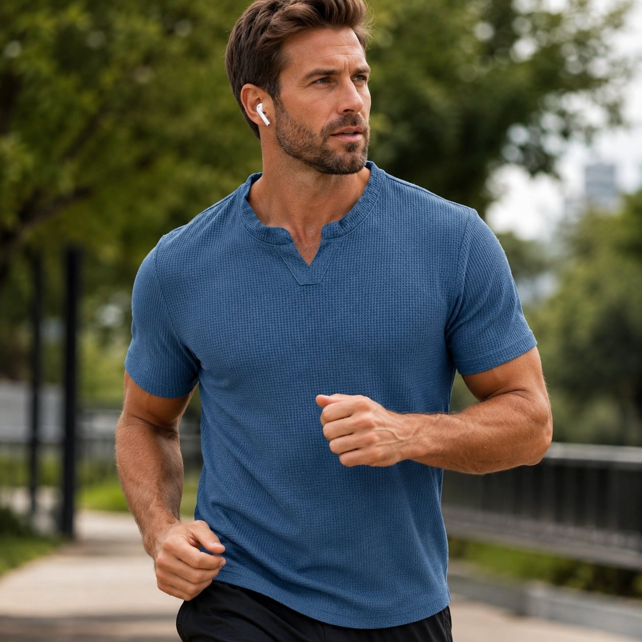 Men's Short Sleeve Henley T-Shirt, Soft Casual Top for Summer