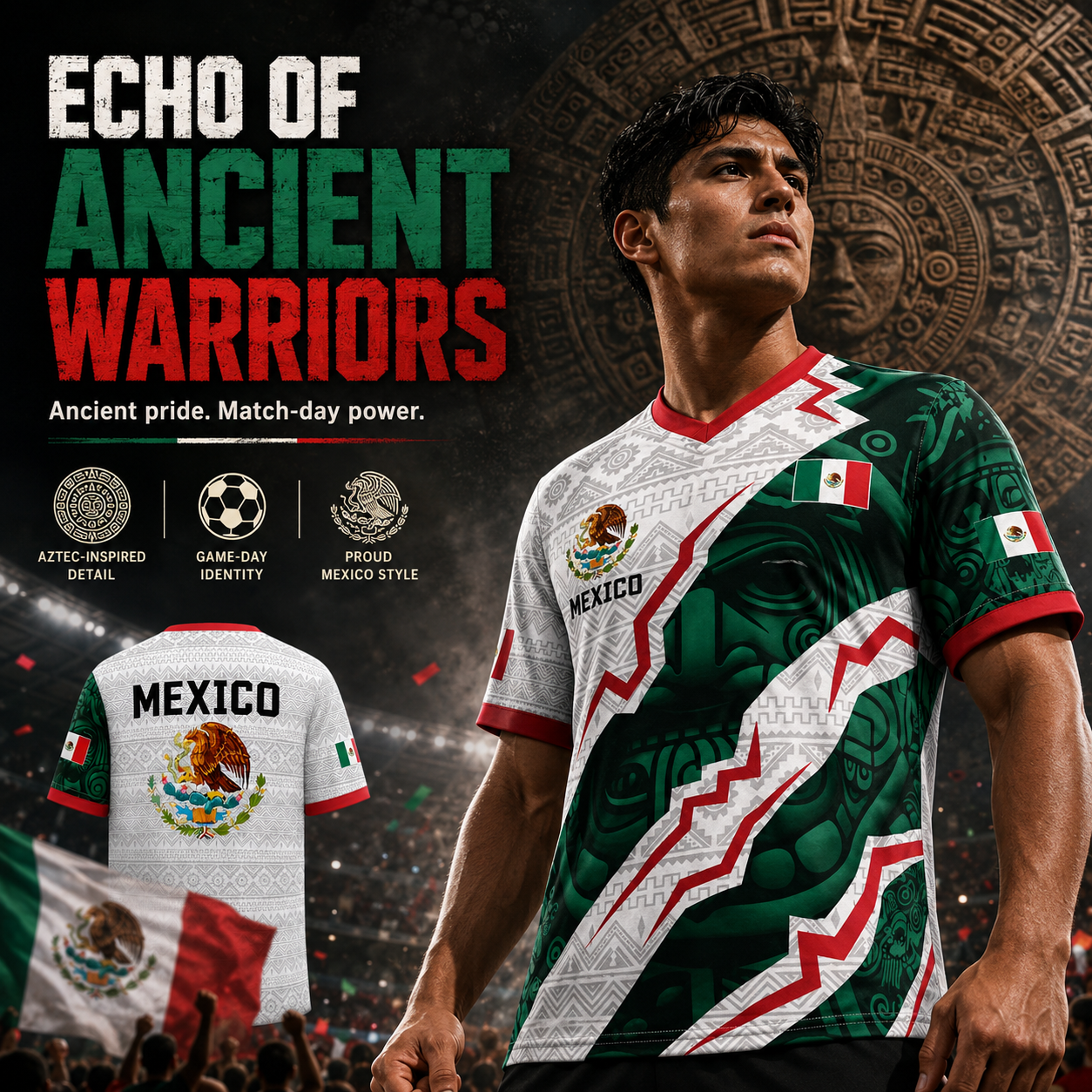 ⚽ Aztec-Inspired Long Sleeve Soccer Jersey