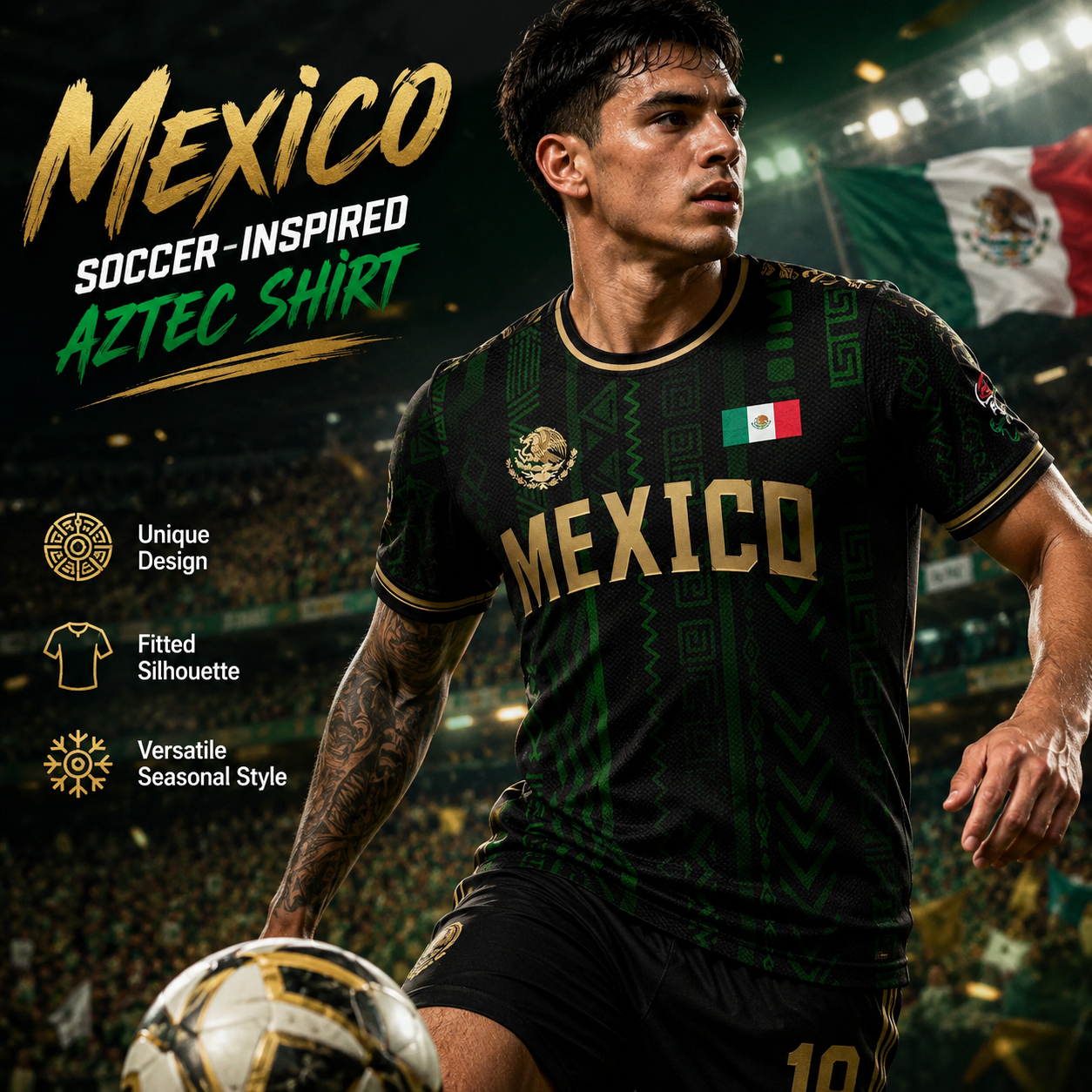 ⚽ Aztec-Inspired Long Sleeve Soccer Jersey