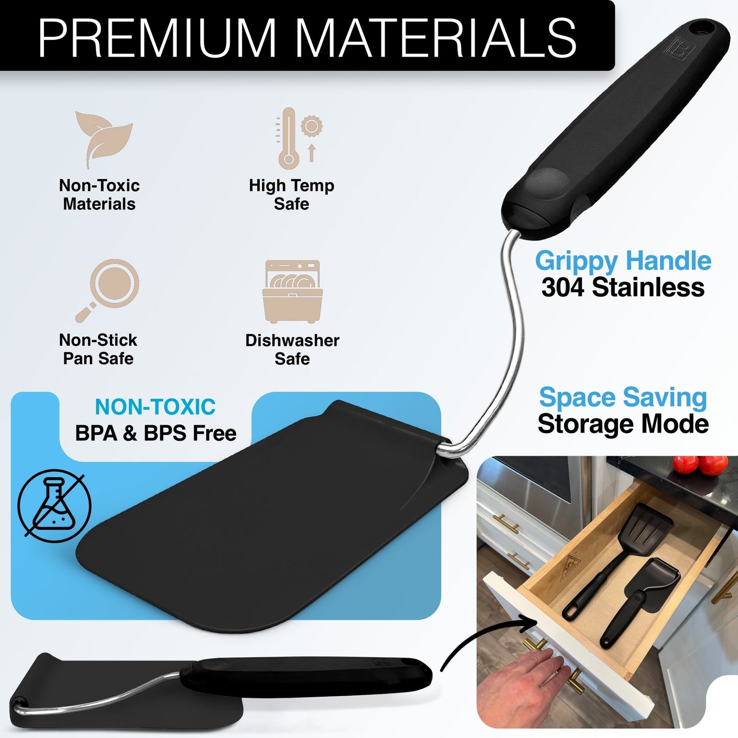 🔥Summer Flash Sale 50% OFF - Adjustable Angle Spatula – 2 PPSU Heads, Non-Toxic & PFAS-Free