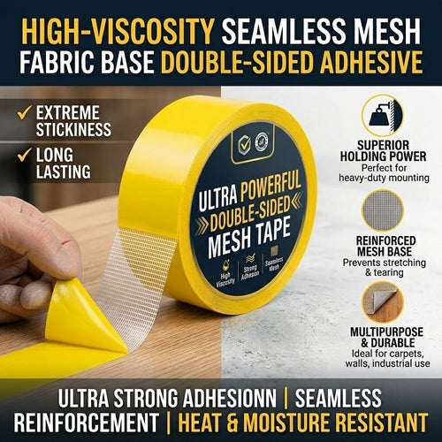 🔧High-viscosity seamless mesh fabric base double-sided adhesive