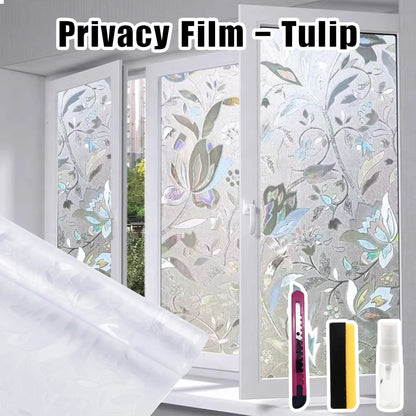 Window Privacy Film, Static Cling Removable Window Tint