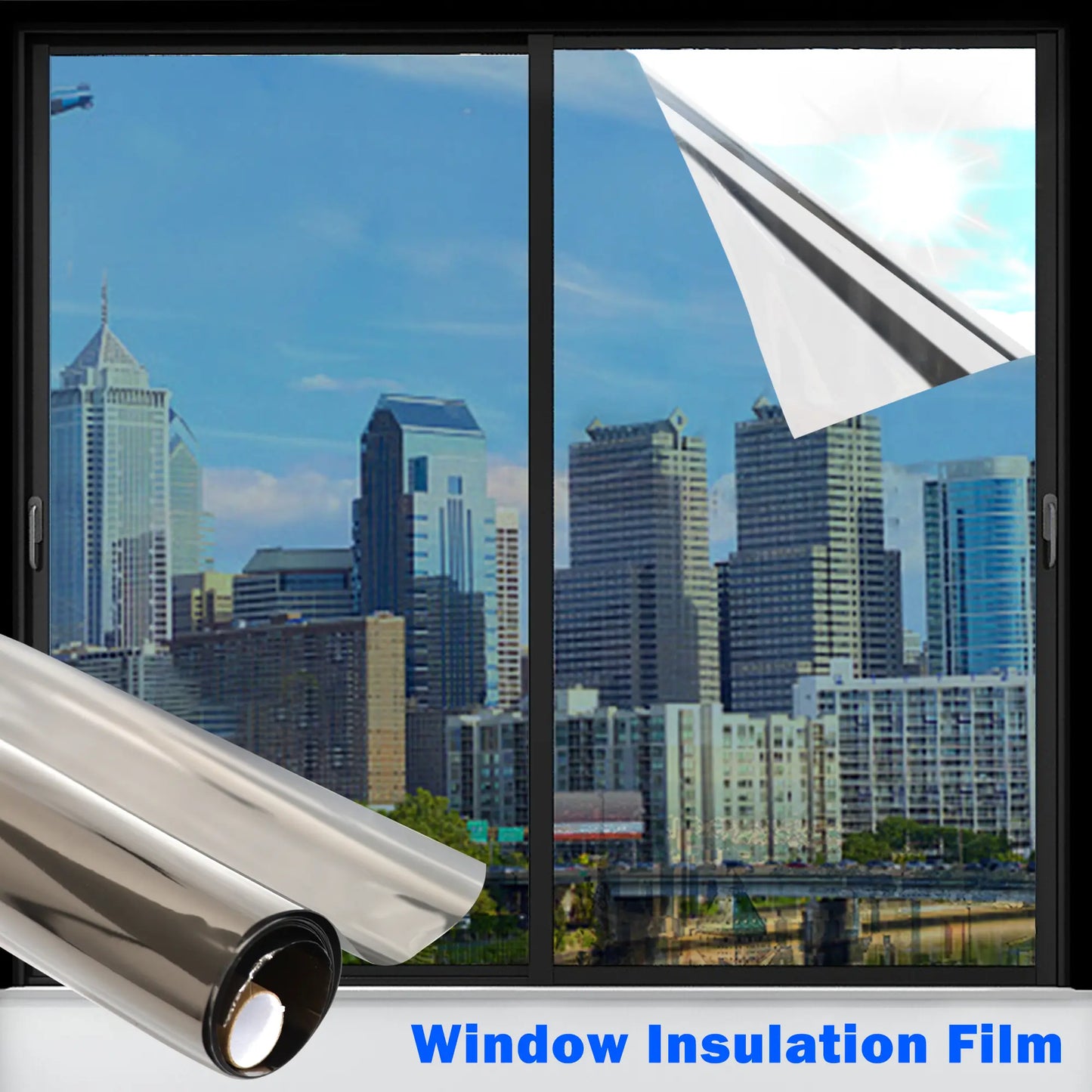 Window Privacy Film, Static Cling Removable Window Tint