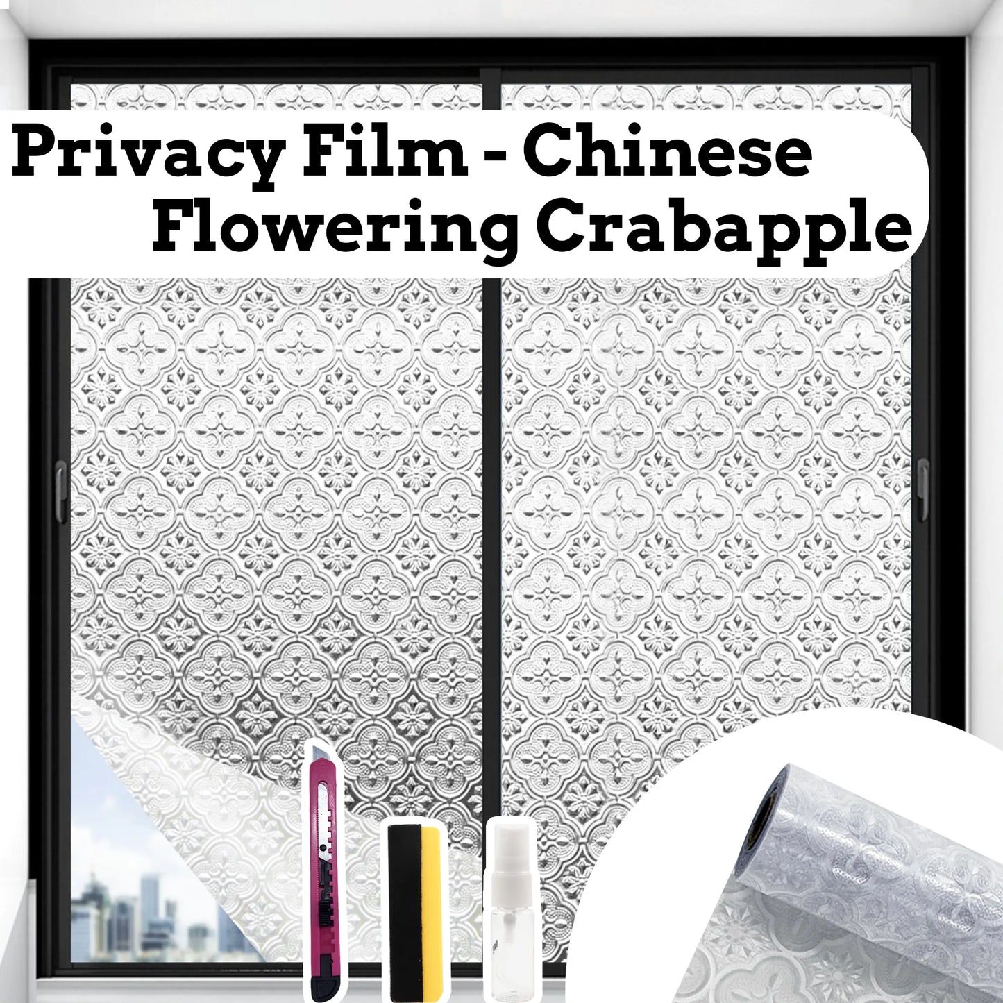 Window Privacy Film, Static Cling Removable Window Tint