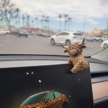 Highland Cow Dashboard Decoration