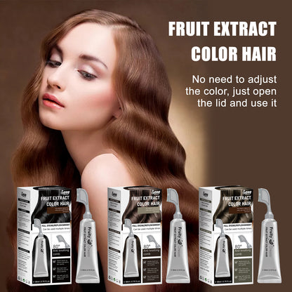 LUNOON Comb‑In Hair Dye Cream for Gray Coverage – Natural Black & Dark Brown