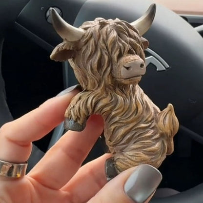 Highland Cow Dashboard Decoration