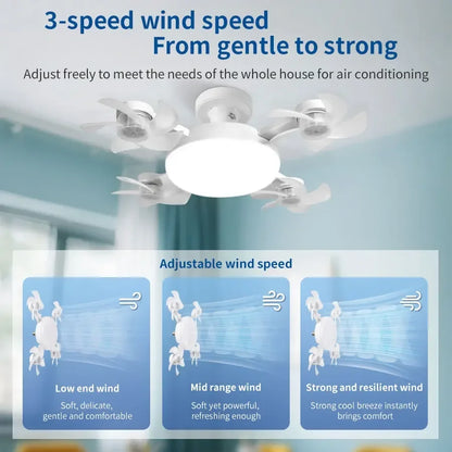 E27 LED Ceiling Fan Light Bulb With Remote Control