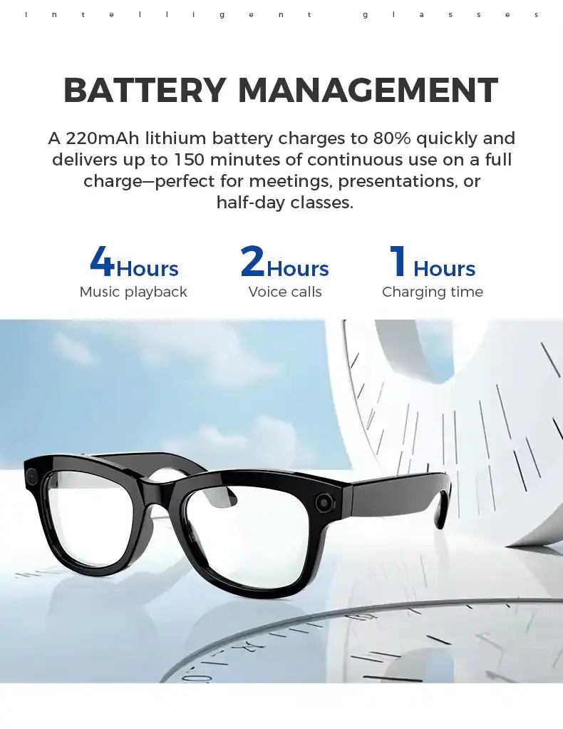 AI Vision Smart Glasses™—Real-time Translation, Camera, Music, and AI Assistant