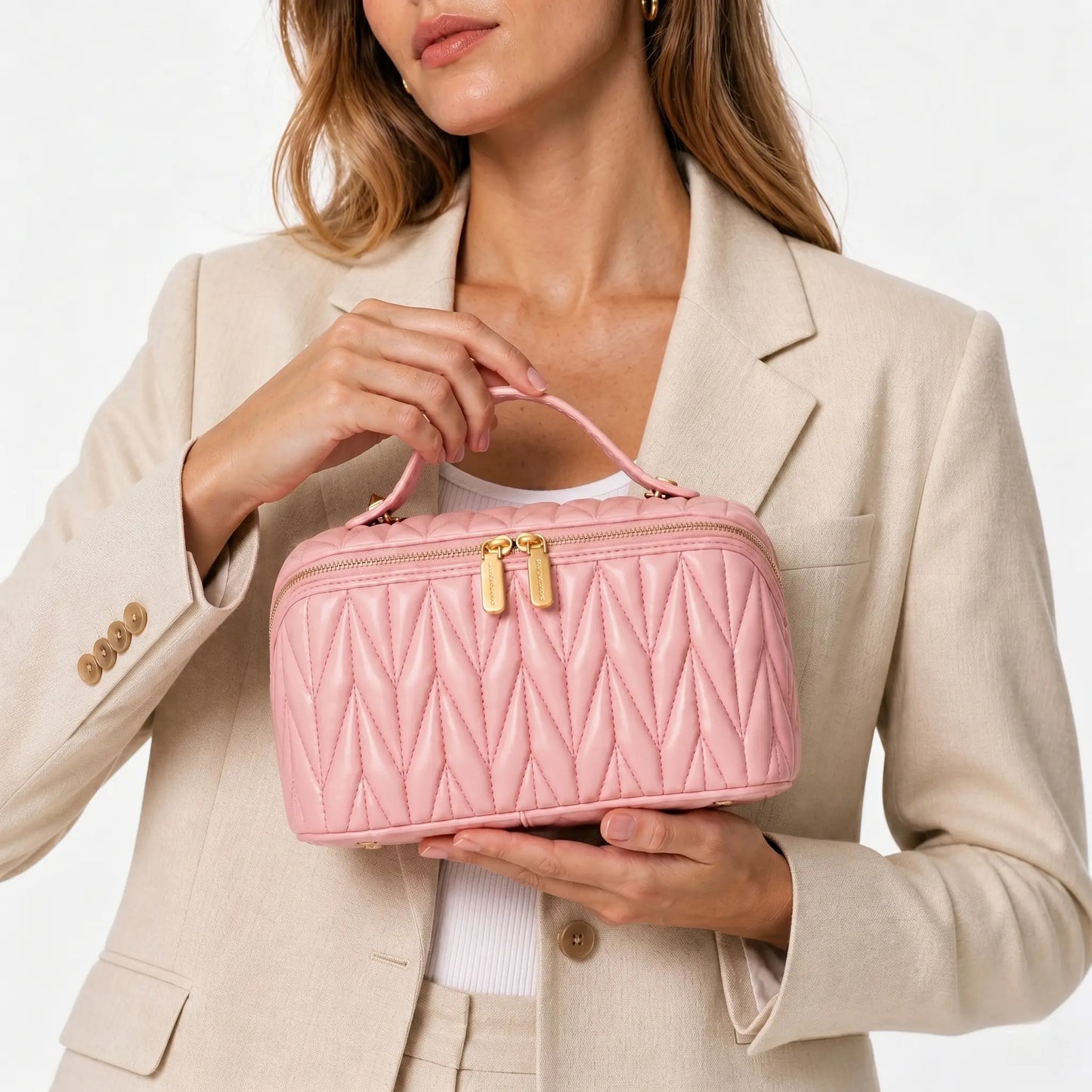 Large Capacity PU Cosmetic Organizer Bag - Waterproof