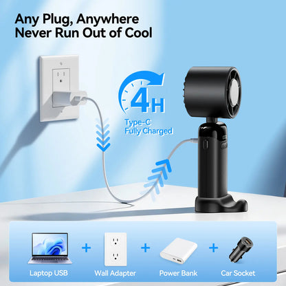 4-in-1 Portable Handheld Turbo Fan with 199 Speed Settings