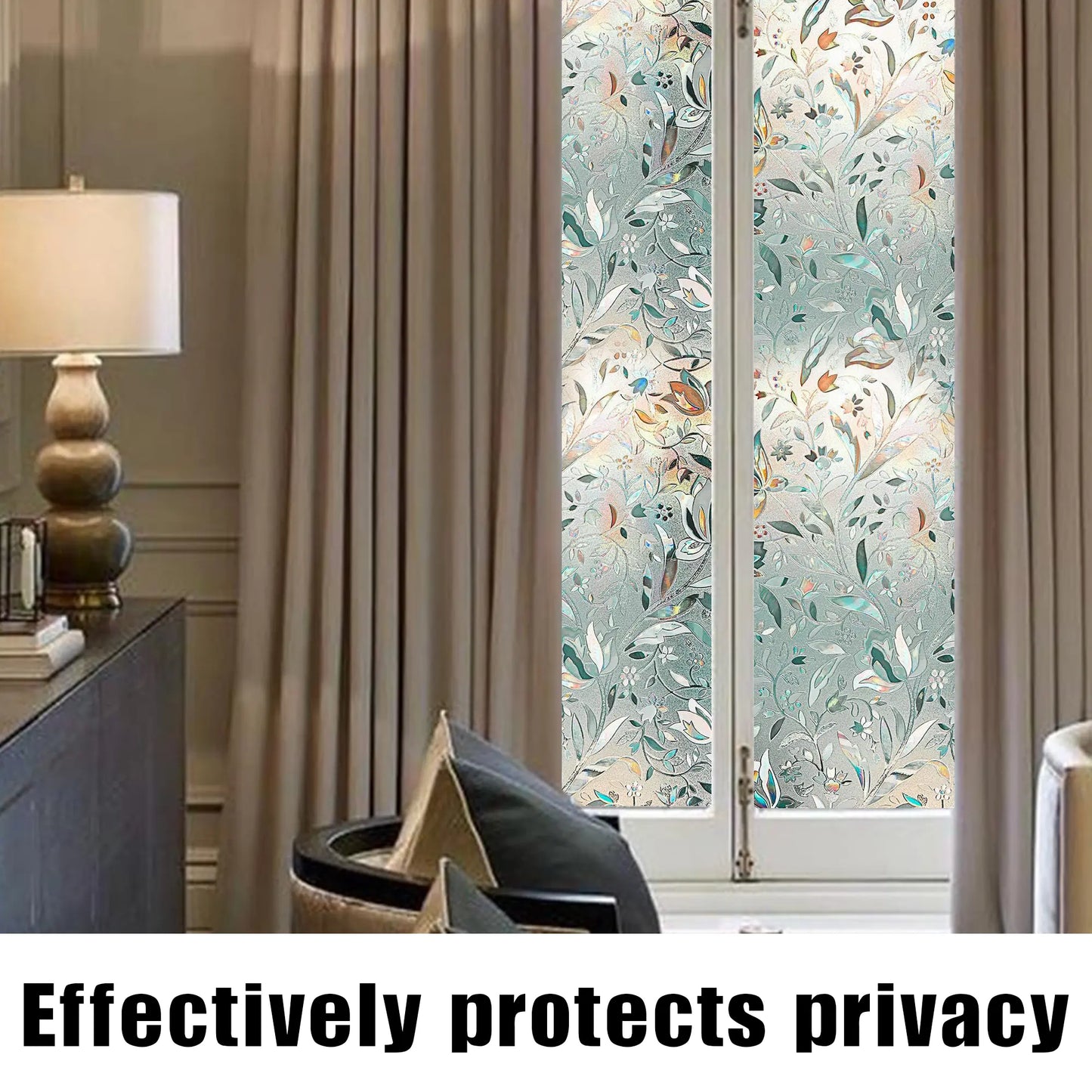 Window Privacy Film, Static Cling Removable Window Tint