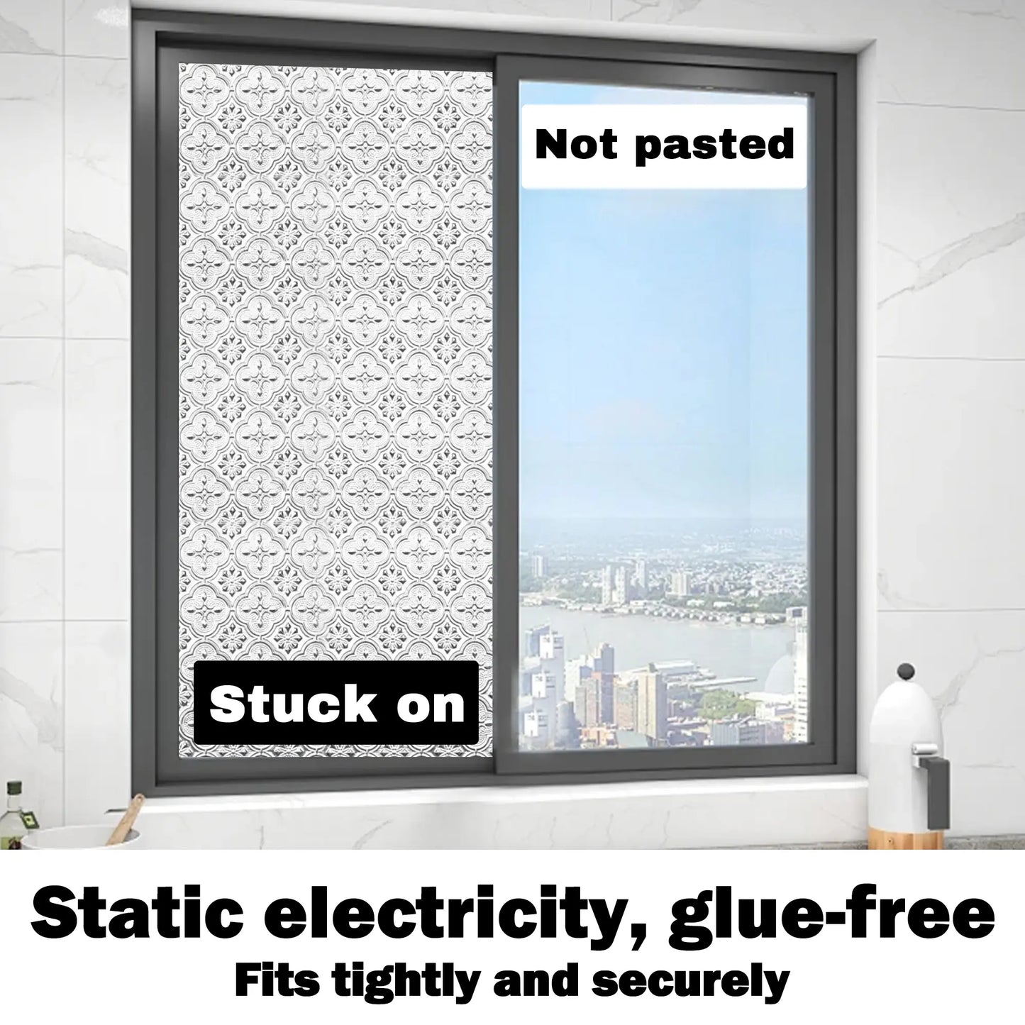 Window Privacy Film, Static Cling Removable Window Tint