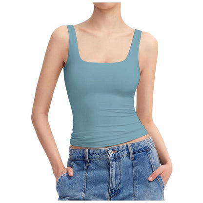Women's Solid Color Sports Tank Top