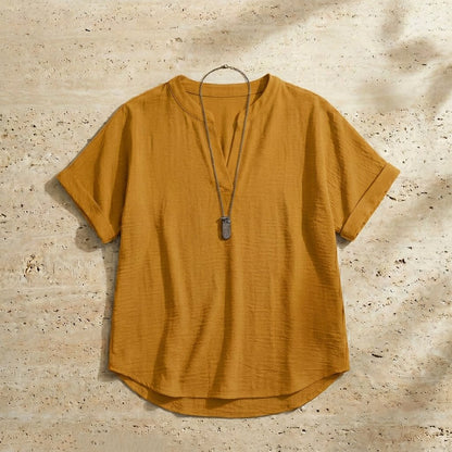 Women's Plain Short Sleeve Blouse, Casual Solid Color Top for Daily Wear, Ladies Clothes for All Seasons