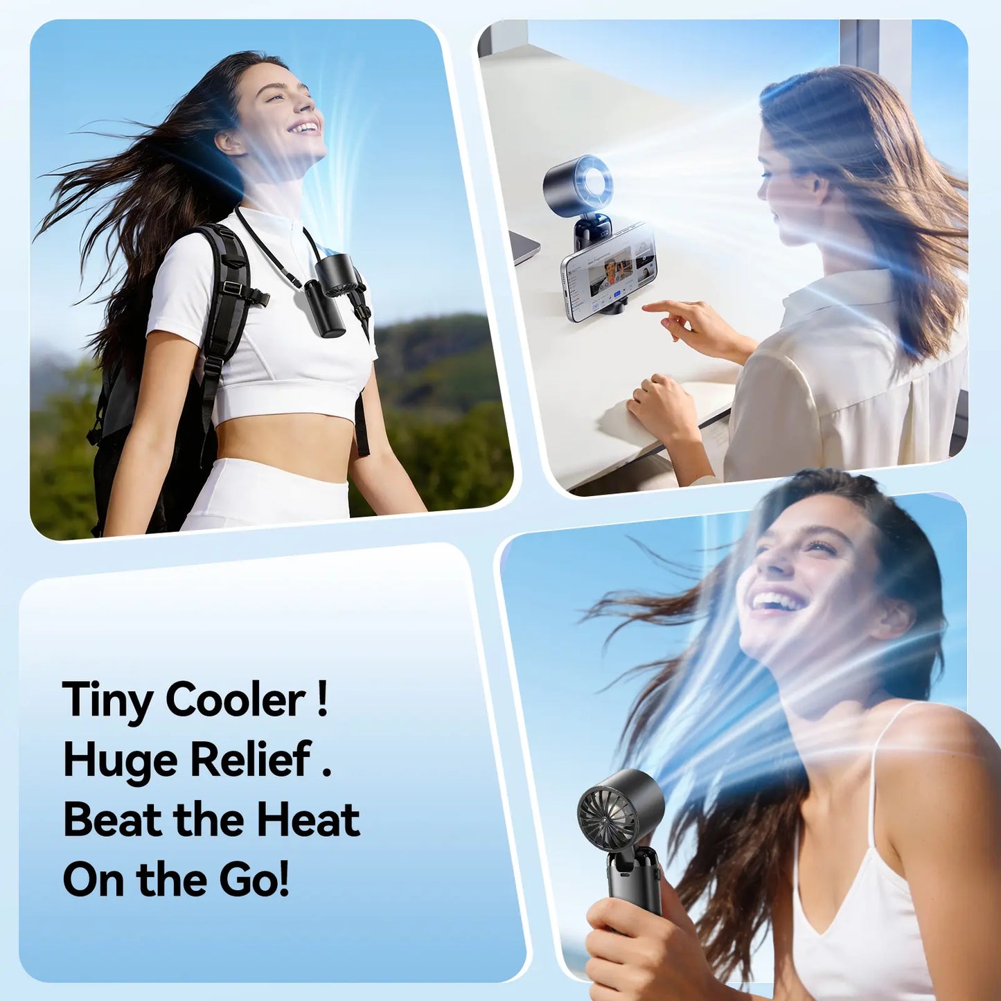4-in-1 Portable Handheld Turbo Fan with 199 Speed Settings