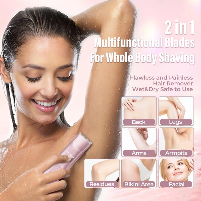 2-In-1 Electric Shaver and Razor Rechargeable Body and Facial Epilator