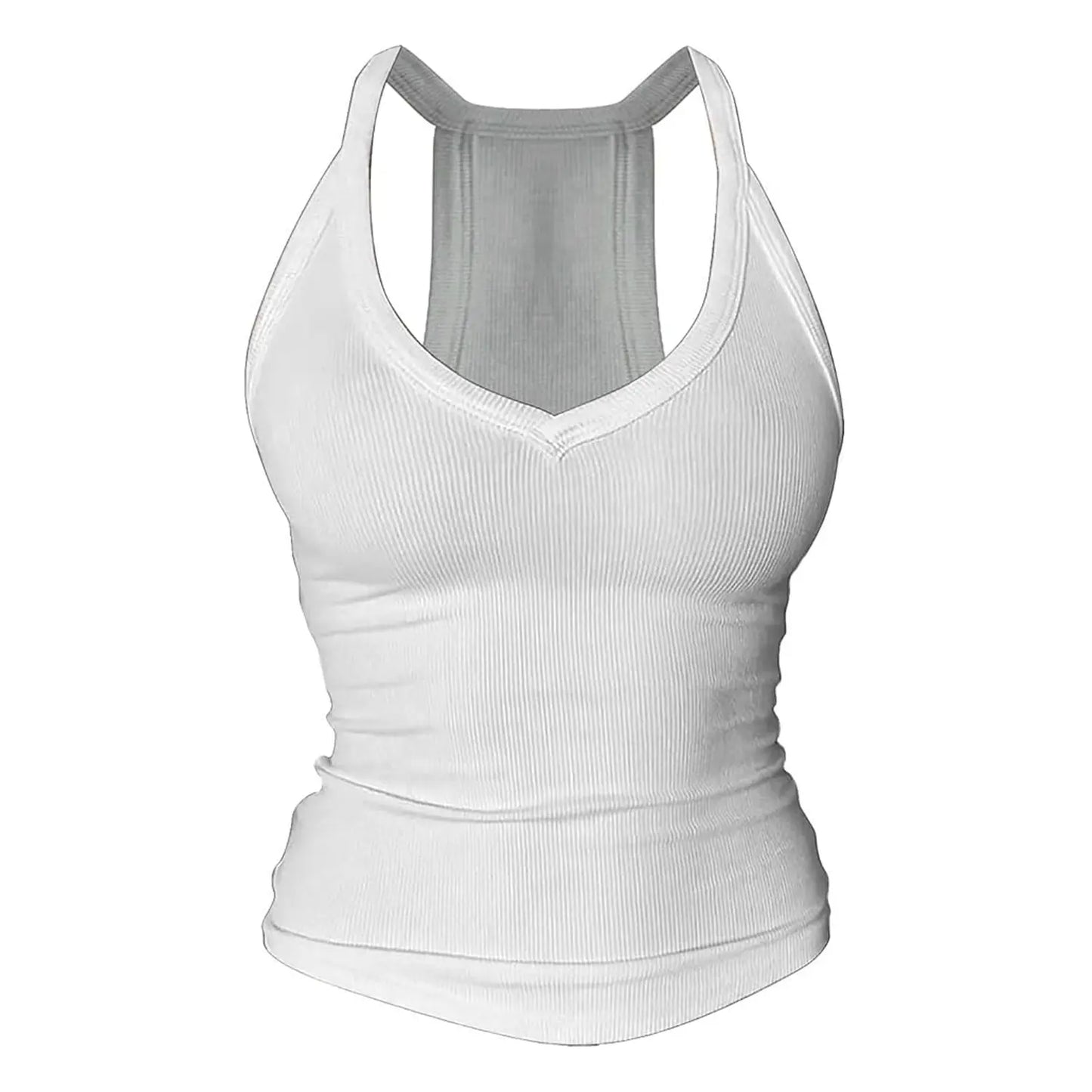 Danysu V Neck Cotton Tank Tops with Shelf Bra