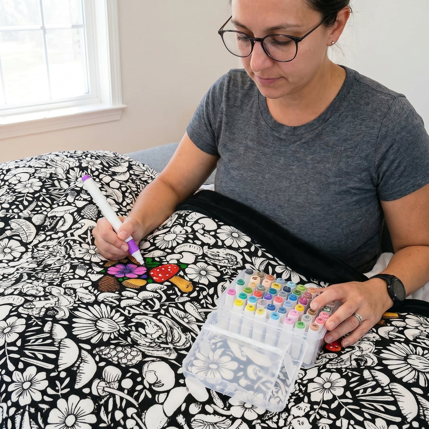 Coloring Blanket DIY Reusable Color-Your-Own Blanket for Kids & Adults