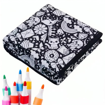 Coloring Blanket DIY Reusable Color-Your-Own Blanket for Kids & Adults