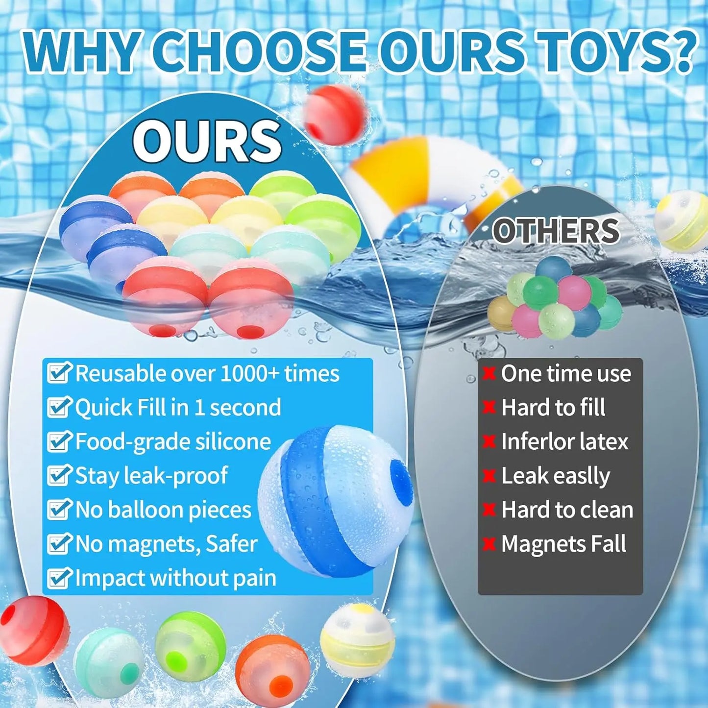 ReusableSoft Silicone Water Splash Balls